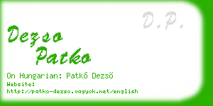 dezso patko business card
